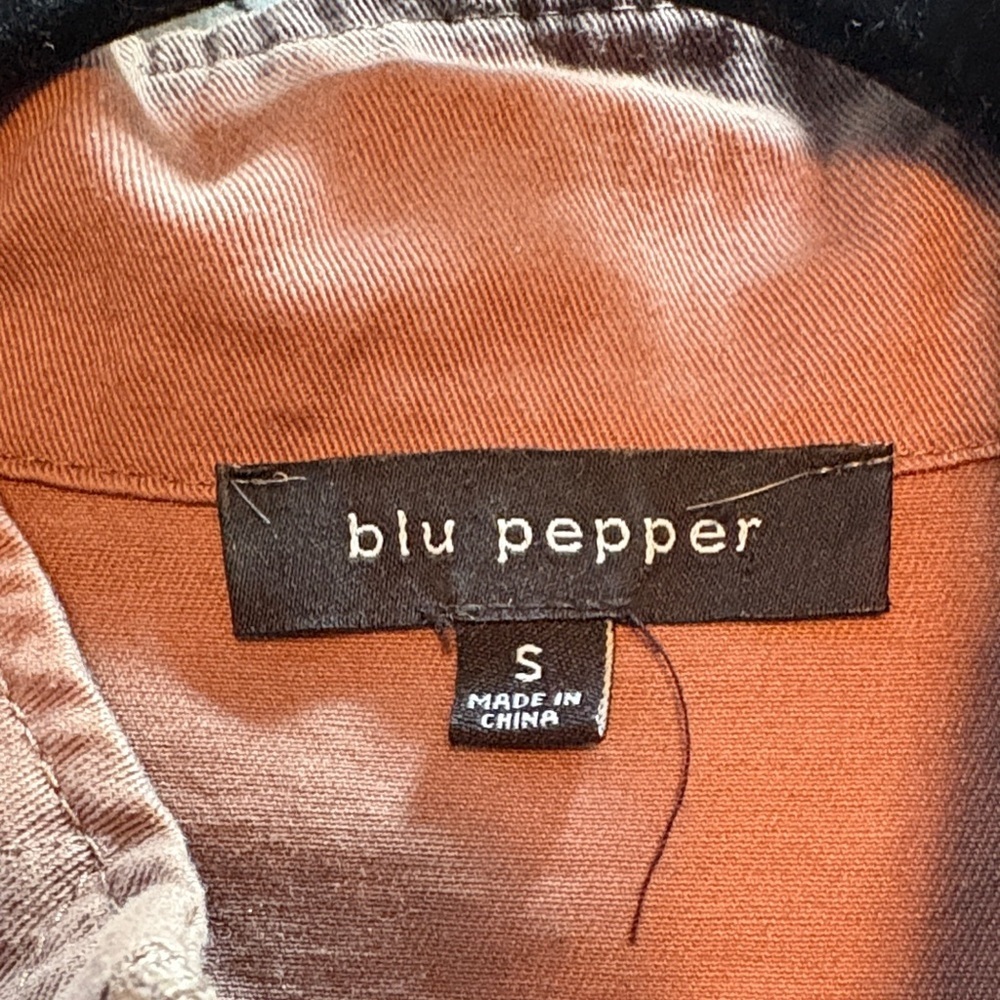 Blu Pepper Oversized Utility Zip-Up Jacket Dark Tan Women’s Size Small - Picture 9 of 11
